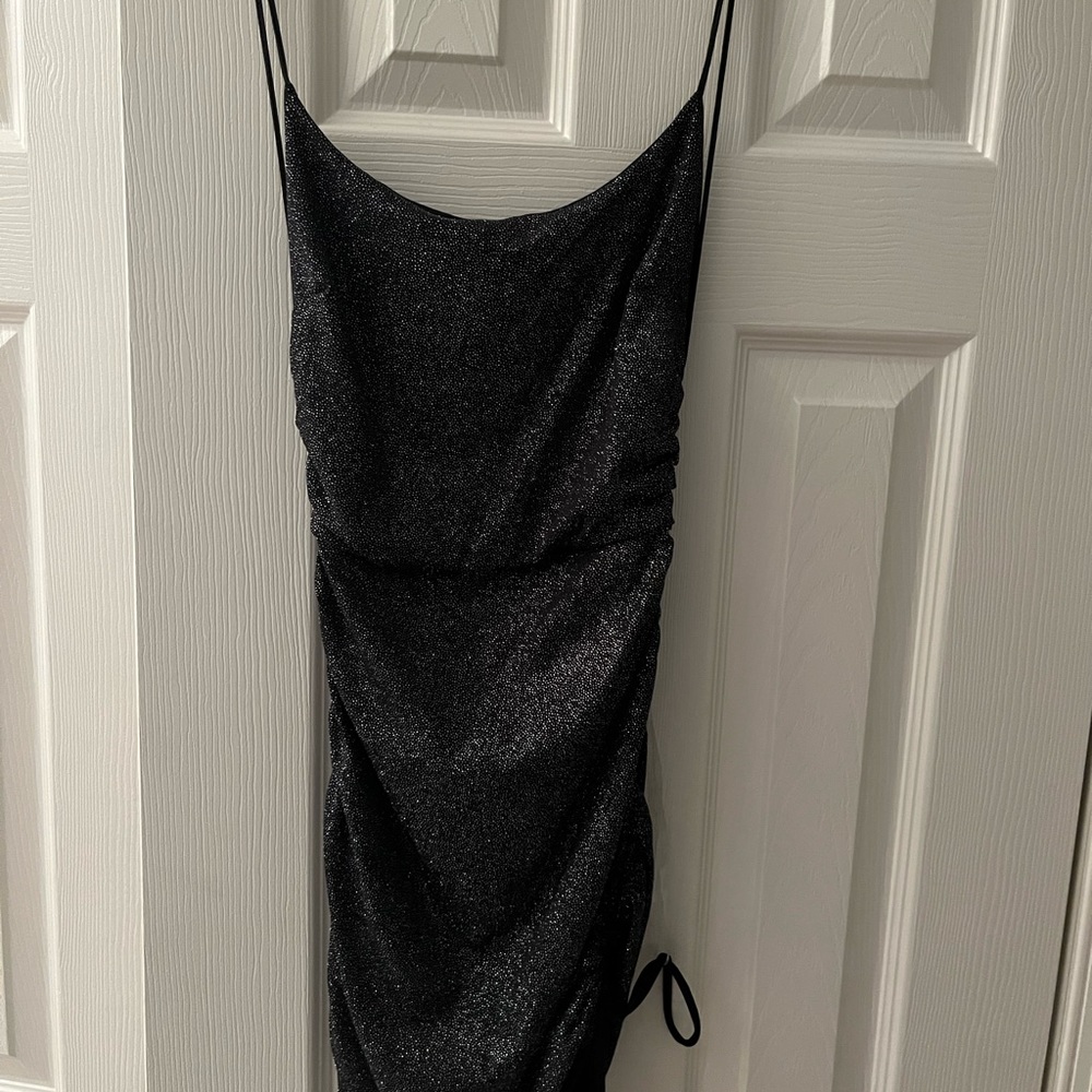 Black Sparkly Windsor Cocktail Dress With Open Back